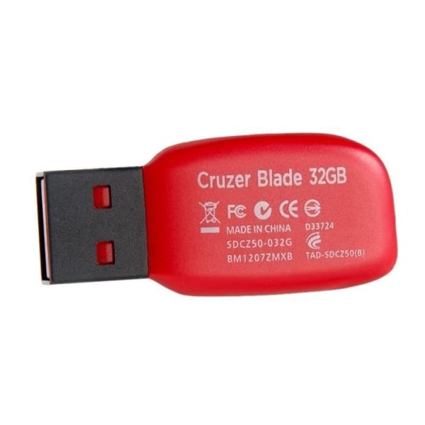 Sandisk Cruzer Blade 32GB USB-minne - Svart - USB - Stort minne - Kompakt
