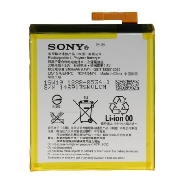 Original Sony LIS1576ERPC batteri för Xperia M4 Aqua, 2400 mAh, Bulk