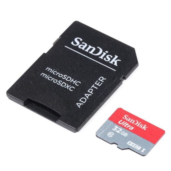 SanDisk Ultra microSDHC UHS SD-minneskort - Klass 10 - 32GB - Läshastighet 80MB/s