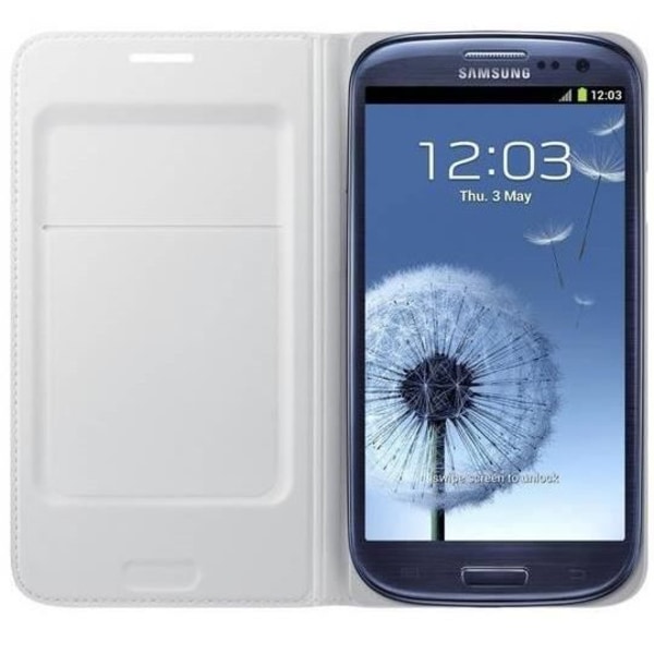 Coque Flip Wallet - Samsung - Galaxy S 3 - Vit - Mjuk - Lock Vit