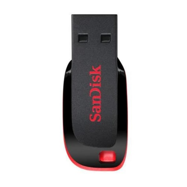 Sandisk 32GB Cruzer Blade USB-minne - 32 GB - 2.0 - Utan lock - Svart, Röd