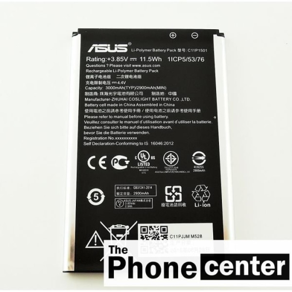 Original Asus batteri C11P1501 för ASUS ZenFone 2 Laser (ZE601KL, ZE550KL), Zenfone Selfie(ZD551KL), 3000mAh, Bulk