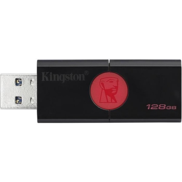 USB-nyckel - KINGSTON - DataTraveler 106 DT106 - 128 GB - USB 3.1 Gen 1 - Svart - Röd
