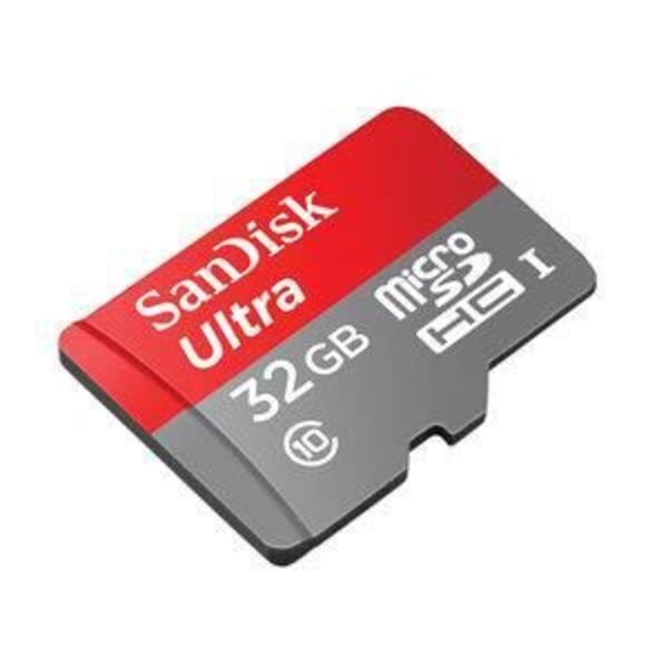 SanDisk Ultra microSDHC 32 GB minneskort + SD-adapter - Klass 10 UHS-I MicroSDHC-kort