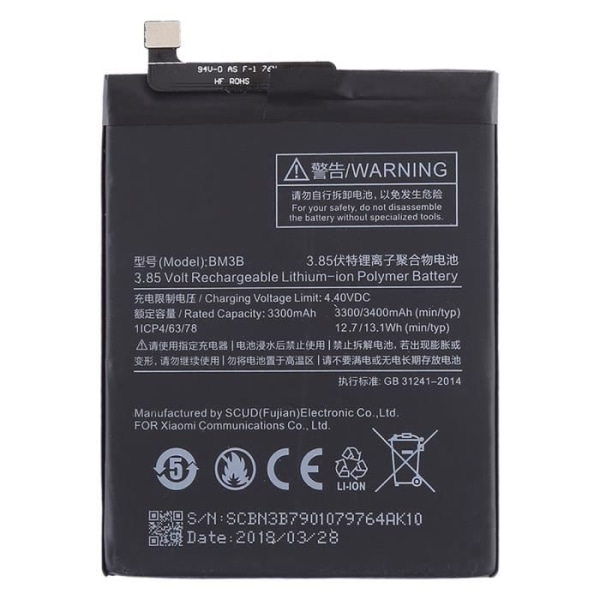 BM3B Li-Polymer 3300mAh batteri för Xiaomi Mi Mix - Mix 2S