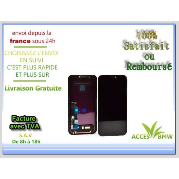Skärm till Iphone XR svart LCD-skärm + pekskärm