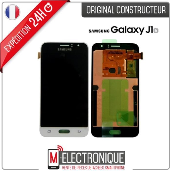 LCD-skärm Vit Original Samsung Galaxy J1 2016 SM-J120F