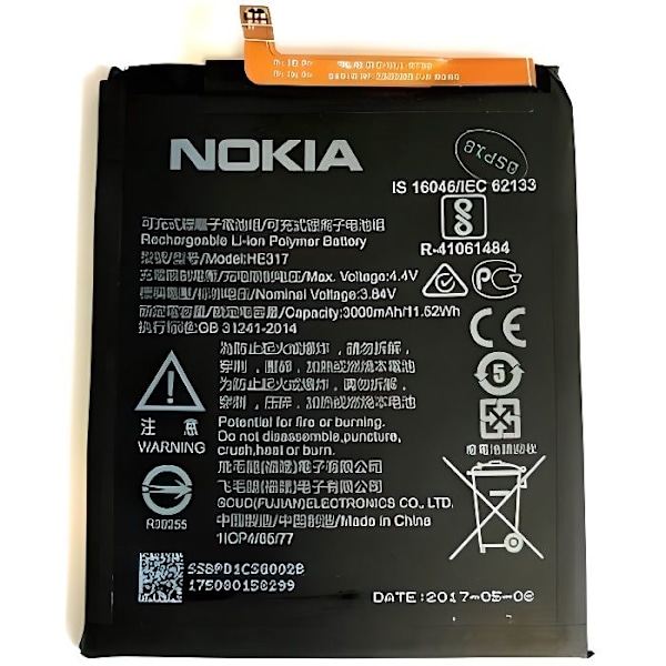 Originalt Nokia 6 (HE317) batteri - Lithium Ion - 3000mAh