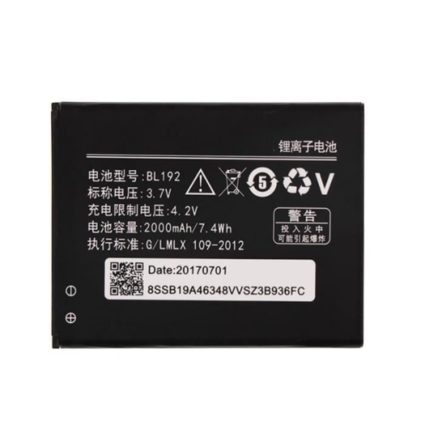För Lenovo BL192 Batteri 2000mAh Ersättningsbatteri