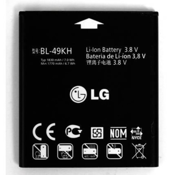 Original LG BL-49KH batteri (1830 mAh) för P936 Optimus LTE, Nitro HD, Spectrum
