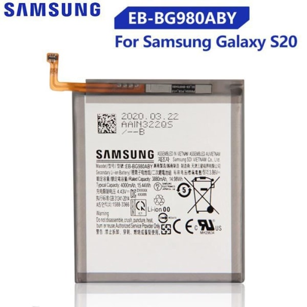 Originalt internt batteri til Samsung Galaxy S20 SM-G980F EB-BG980ABY 4500Mah