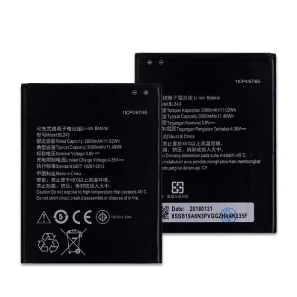 3000mAh BL243 för Lenovo Lemon K3 Note K50-T5 A5600 A7600 Byte av telefonbatteri
