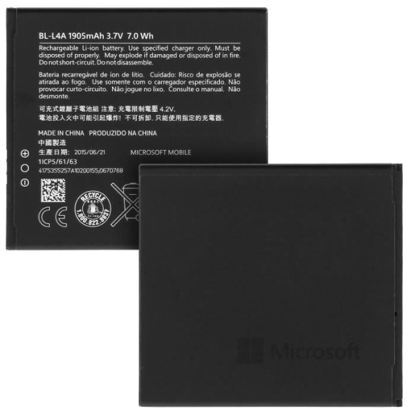 Original Microsoft Lumia 535 batteri - Microsoft BL-L4A 1905mAh