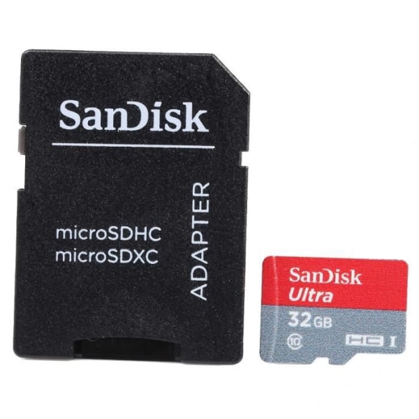 SanDisk Ultra 32GB UHS-I Professional microSDHC-minneskort (80MB/s, klass 10) med adapter
