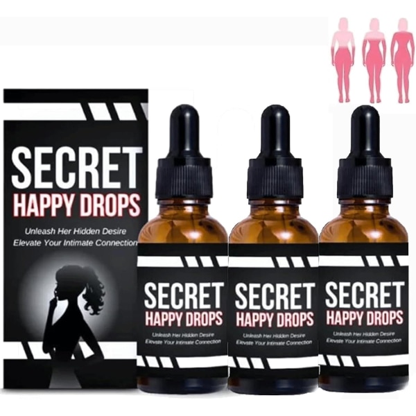 Secret Happy Drops, Oral Drops, Happy Hormones Drops, Oral Drops Women & Men, Förbättra känslighetens nöje, Främjar avkoppling 3st