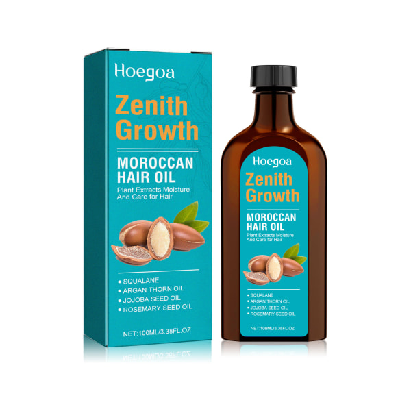 Hoegoa Maroccan Hair Oil - Slätar ut frissigt, torrt och tätt hår, återfuktar och mjukar upp håret (100 ml)