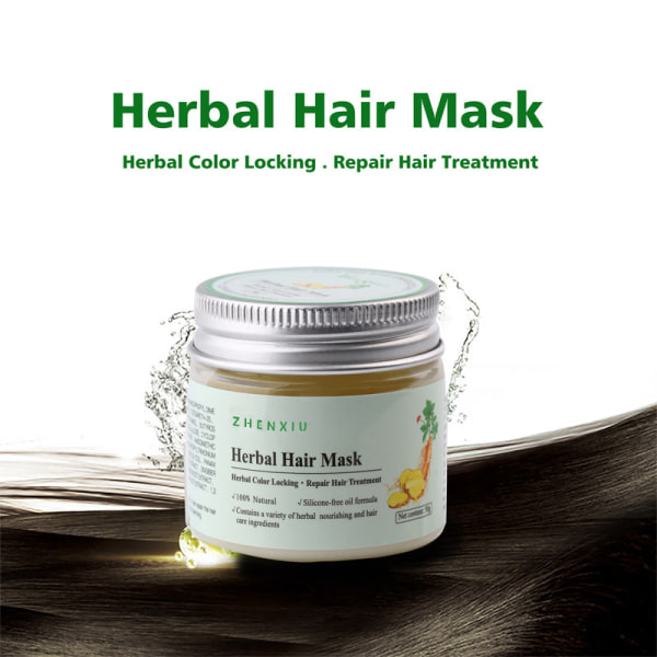 Herbal Hair Mask - 50g för att reparera, vårda och återfukta hår | Hårvårdskräm