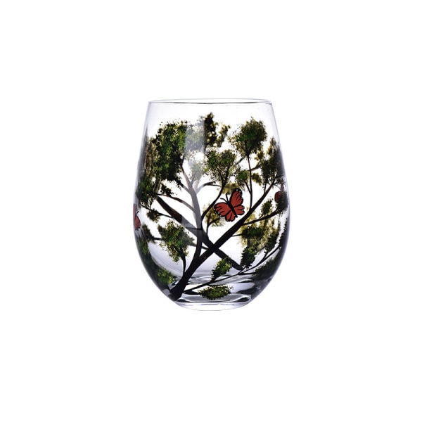 Four Seasons Trees Wine Glasses Goblet Creative Printed Round G winter