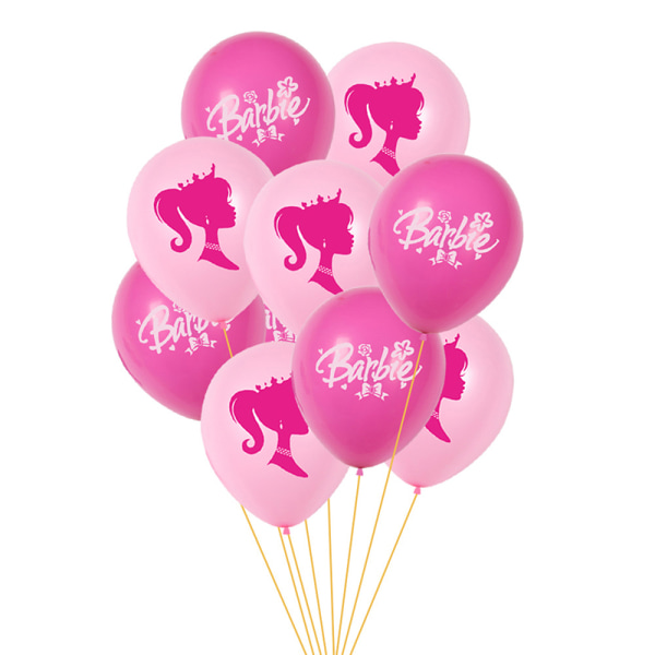 5 st Barbie temafest ballong DIY Kawaii Girls Rosa födelsedag Pink