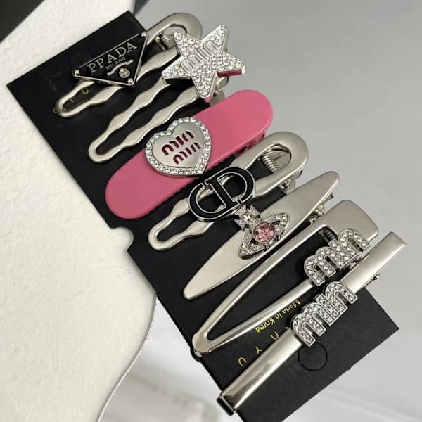 7st/ set e Barrettes Dam Enkel Metal Snap Clip Huvudbonad Hai 10