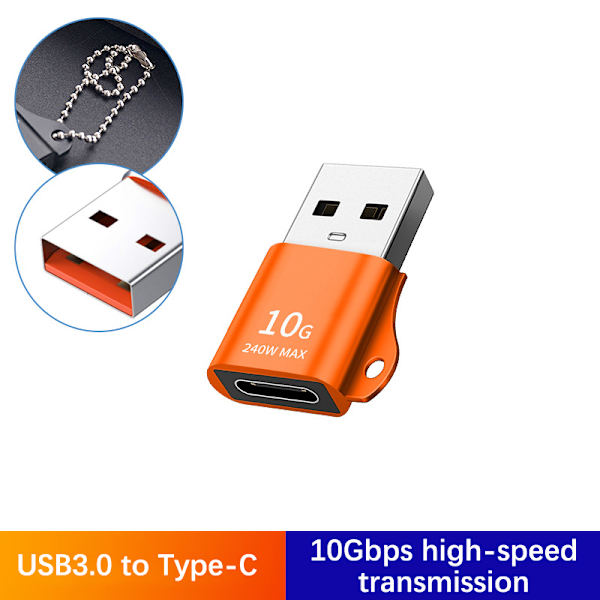 OTG USB 3.0 Till Typ C Adapter TypC Hona Till USB Hane Konvertera Orange usb to type c