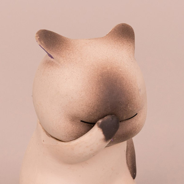1st Tecknad Lucky Cats Model Winking Resin Craft White