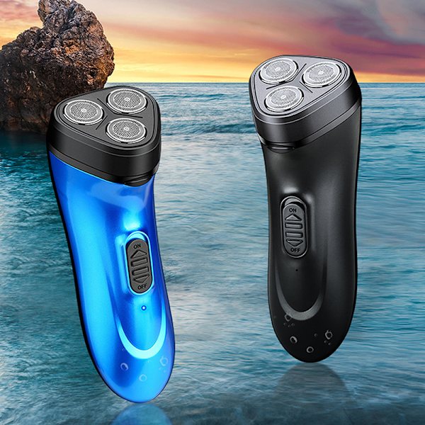 Bärbar elektrisk rakapparat USB Electric Razor Beard ter Laddning Blue
