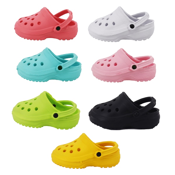 1 Par 18" Doll Sandaler Mini Hole Shoes Dressing Doll Toy Color White