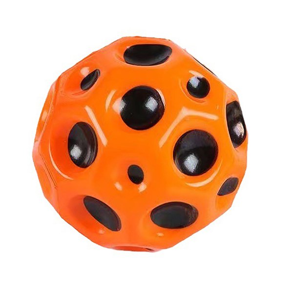Användbar Hål Galaxy Soft Bouncy Ball Anti-fall Moon Form Porös Orange