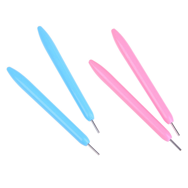 2X quillingpappersverktyg med slits i plast för att skapa origamipapper Pink