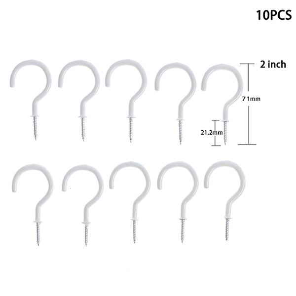 10 st Mugg Shouldered Hanger Cup Hooks Heavy Duty Screw-In Ceil L