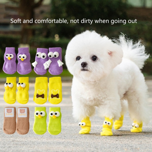 4 st/ set e Big Eye Four Seasons Universal Socks Pet Dog Socks C A S