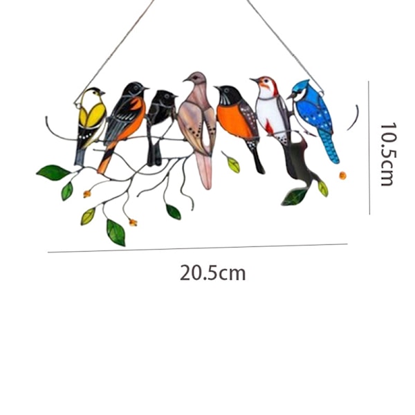Färgat fönster fågelhänge Wind Chime Akryl Tropical Bird Ha 1#