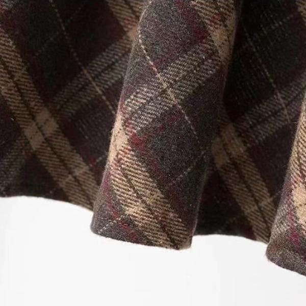 Moderutig retro elastisk midja Lös hög midja lång kjol S Brown M