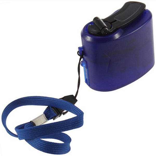 Mobiltelefon Nödladdare USB Vev Hand Manuell Dynamo Blue