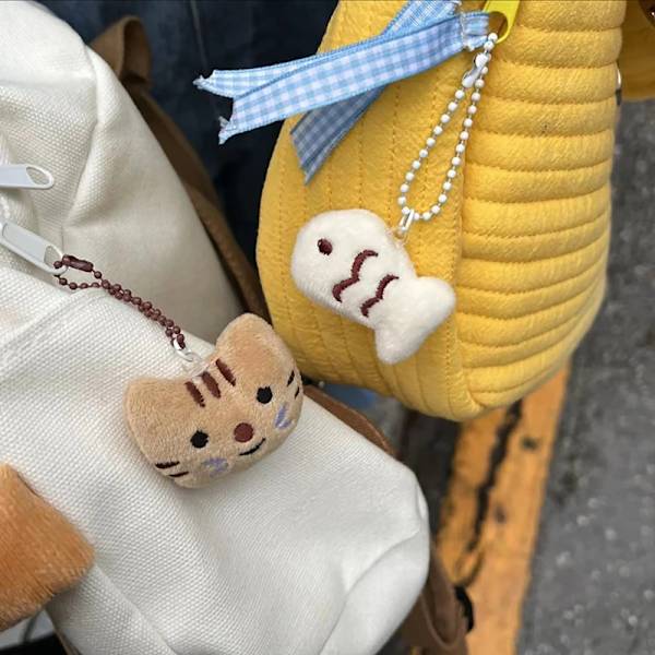 Kattunge fisk plysch docka present nyckelring Skolväska hängsmycke väska Deco Cat