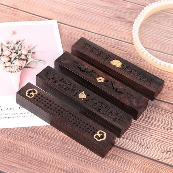 Creative Handmade Hollow Sandalwood Ligging Box Wood Joss Stick I A1