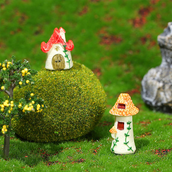 Husfigur Mikro Landskap Heminredning Miniatyr Fairy Garde Yellow