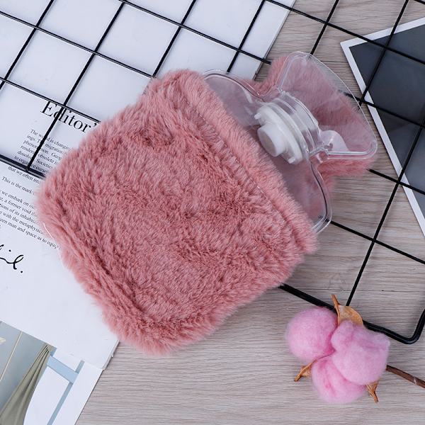 e PVC Relief Stress Smärta Varmvattenflaska Väska Mjuk Återanvändbar Han Beige