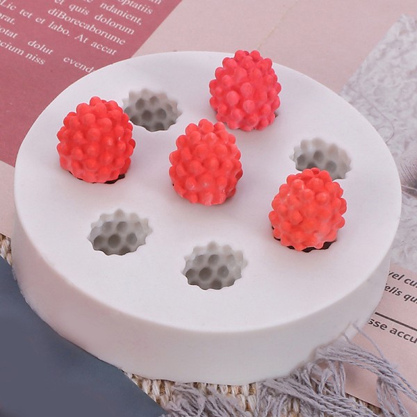 Form 3D Hallon/Blåbär Form Tårta Decorating Moul Gray Raspberry