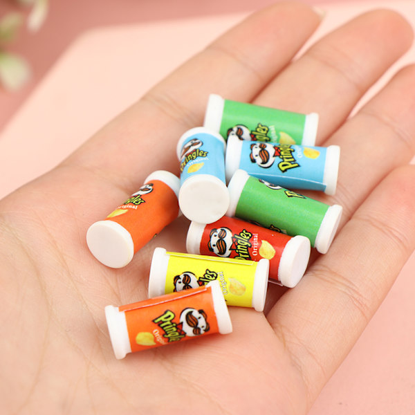 10st Mini Simulering Potatischips Flaska Dollhouse Miniature P Multicolor