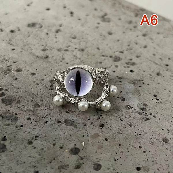 Black Cat Monster Ring för kvinnor Roliga Big Eye tecknade par R A3
