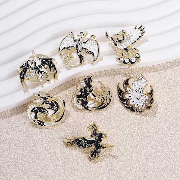 Dragon Birds Djur Pin Lapel Metal Gifts Ryggsäck Hat Brosch 01