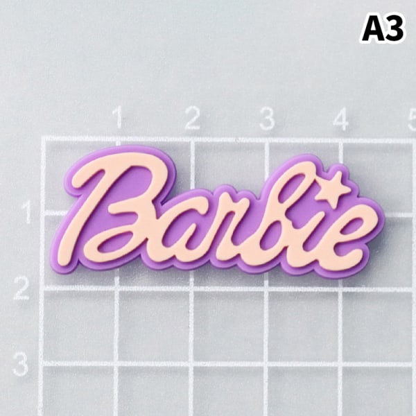 5 st Barbie engelska brev flickor DIY-leksak PVC case B A3 Pinkprupele