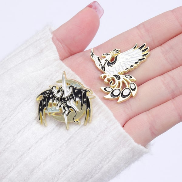 Dragon Birds Djur Pin Lapel Metal Gifts Ryggsäck Hat Brosch 01