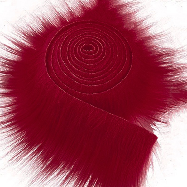 9x150 cm Faux Band Tejper Gör-det-själv-kläder Sy Fluffy Trimming S Wine red