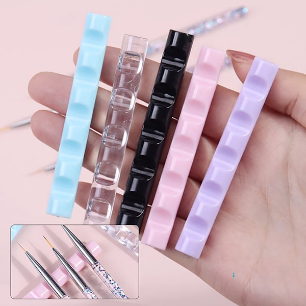 Akryl Nagelborstställ Hylla Målning Penna Rest Hållare Stativ UV Transparent