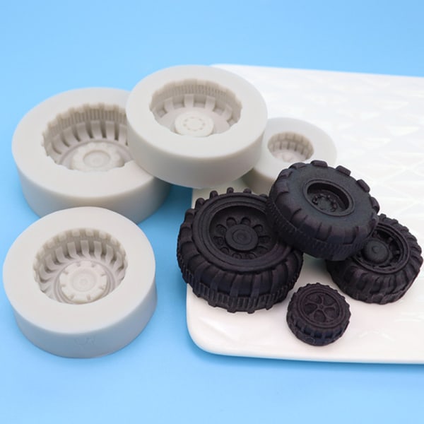 DIY Wheel Molds Fondantkakor Dekorationsverktyg Silikon XS