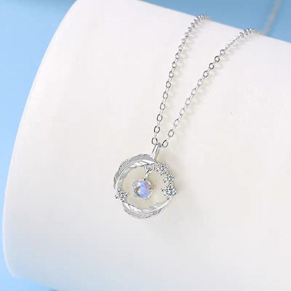 Utsökt blomma hjärta hänge halsband för kvinnor Crystal Zirco A2