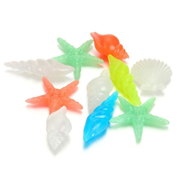 10 st Glow in the Dark Lysande sten Conch Sea Shells Aquarium